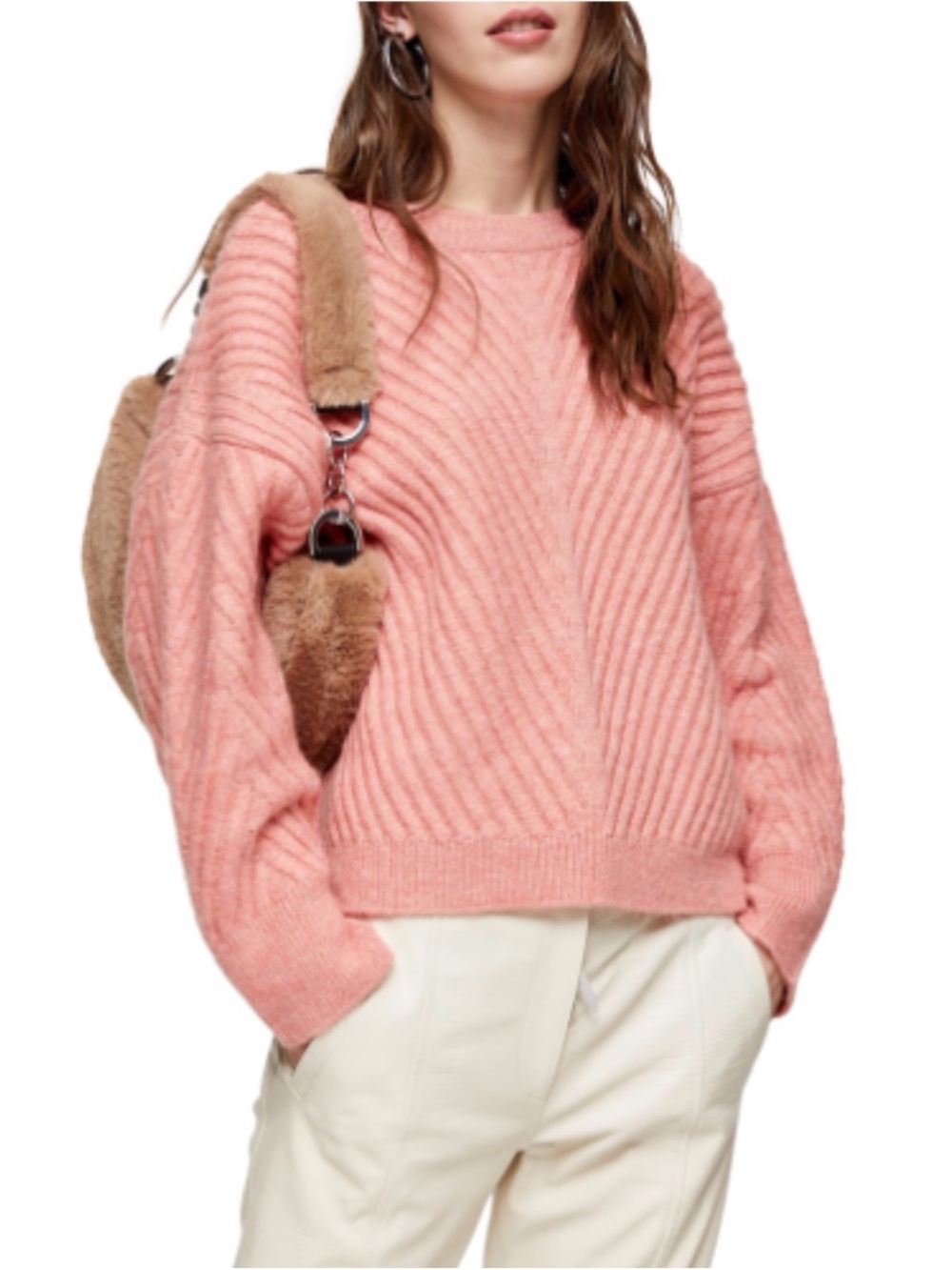 Topshop Mix Chevron Rib Sweater XS NWT